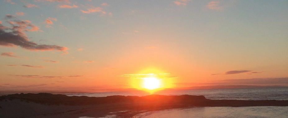 Holy Island Beach at sunset